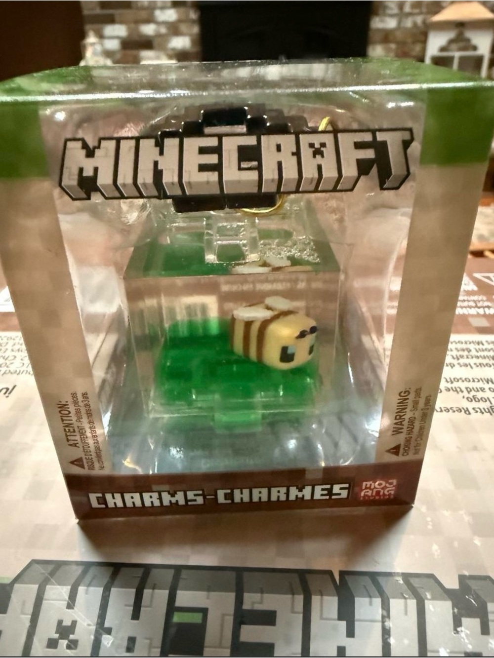 Minecraft Bee Charm Keychain - NIB